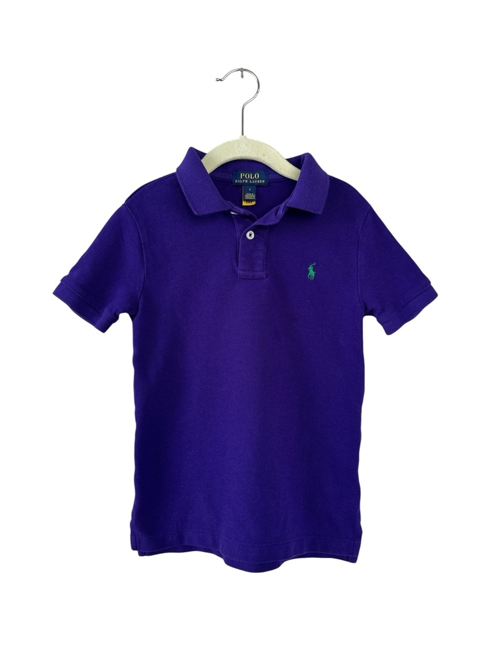 Polo Ralph Lauren Boys Classic Polo Shirt Size 6 Purple Green Pony